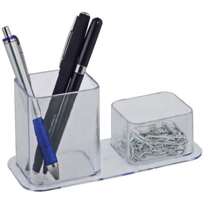 Porta Objetos/Canetas e Clips Home Office, Cristal, Dello - CX 1 UN