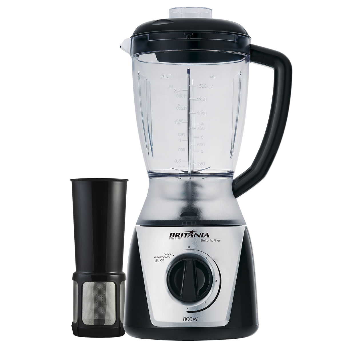 Liquidificador Britânia Eletronic Filter Preto 900W 2,5L 110