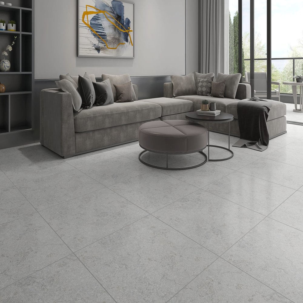 Piso Ceramico Cambridje Cinza Bold Hd 61X61 Cx 2,23 Extra Formigres
