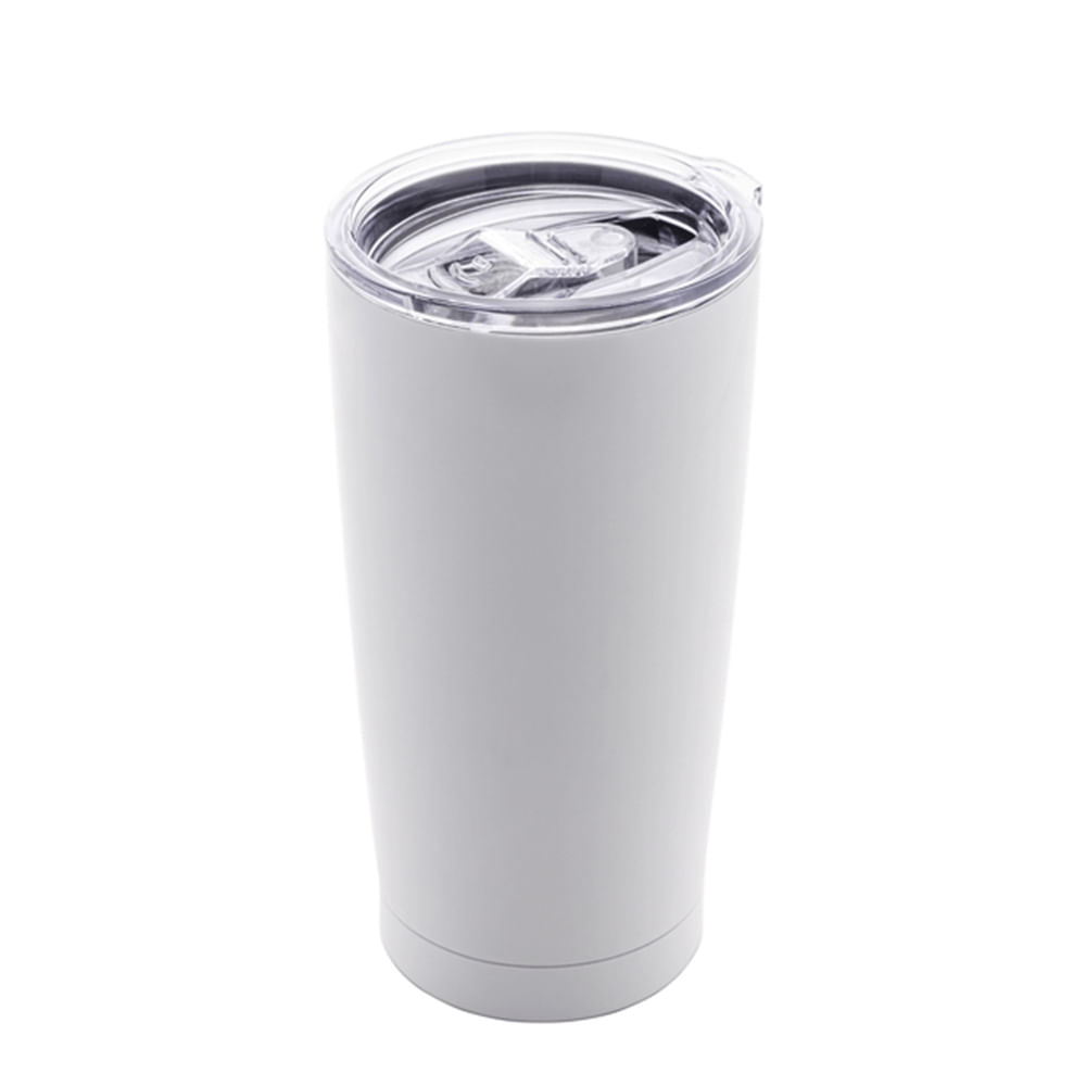 Copo Térmico Parede Dupla Com Tampa Branco 600Ml - Dolce Home