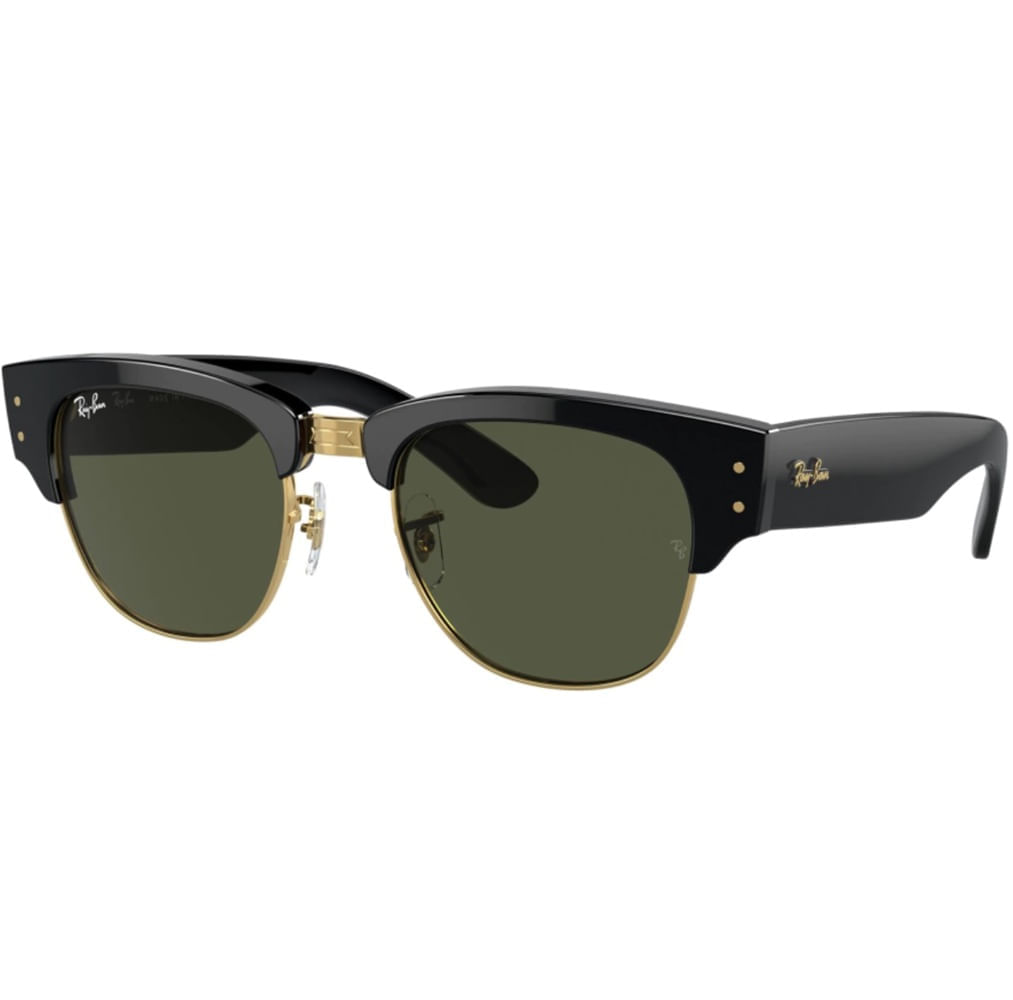 Óculos de Sol Unissex Ray-Ban Mega Clubmaster RB0316S 901/31 Preto e Dourado