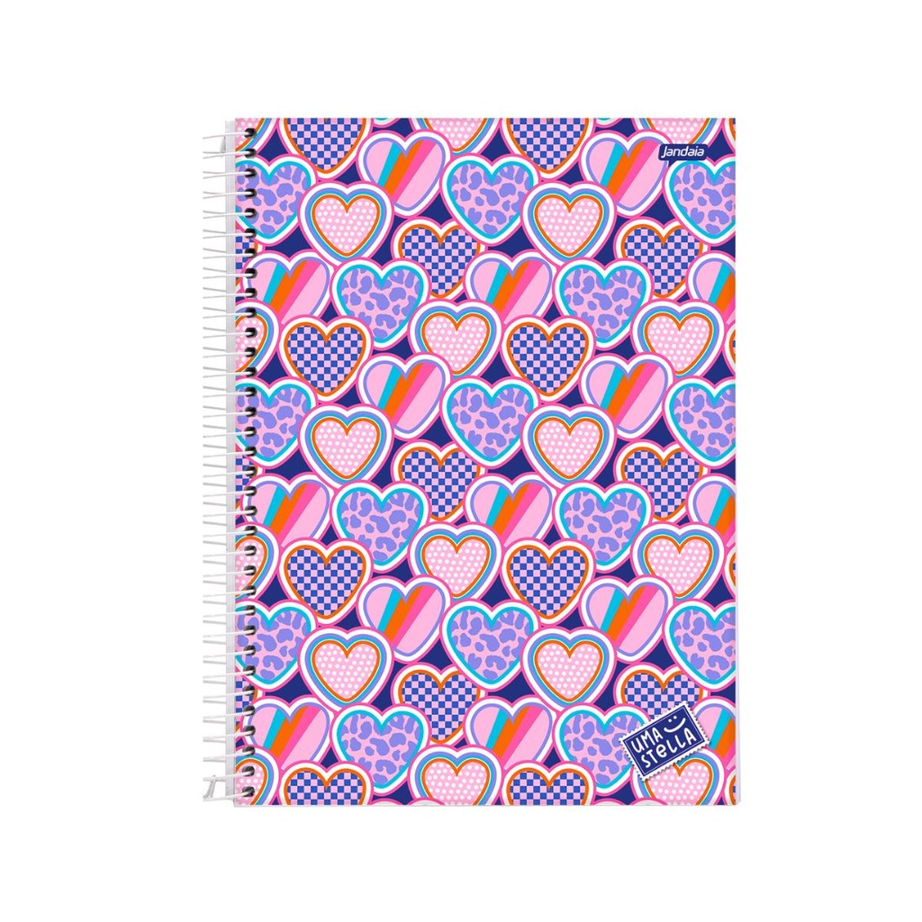 Caderno 1 Matéria Universitario Feminino Stella - Jandaia MODELO:CORAÇÃO