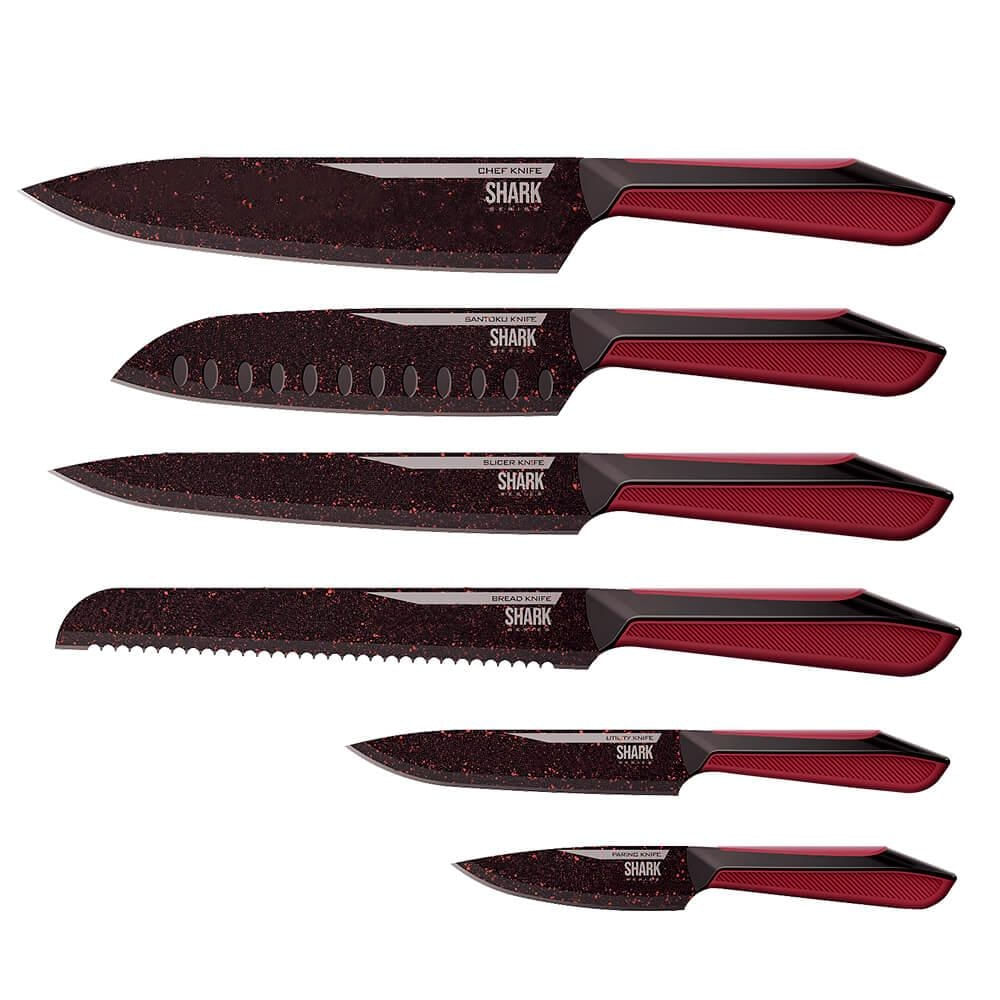 Conjunto de 6 Facas Polishop Ichef Special Cut Vermelha Vermelho