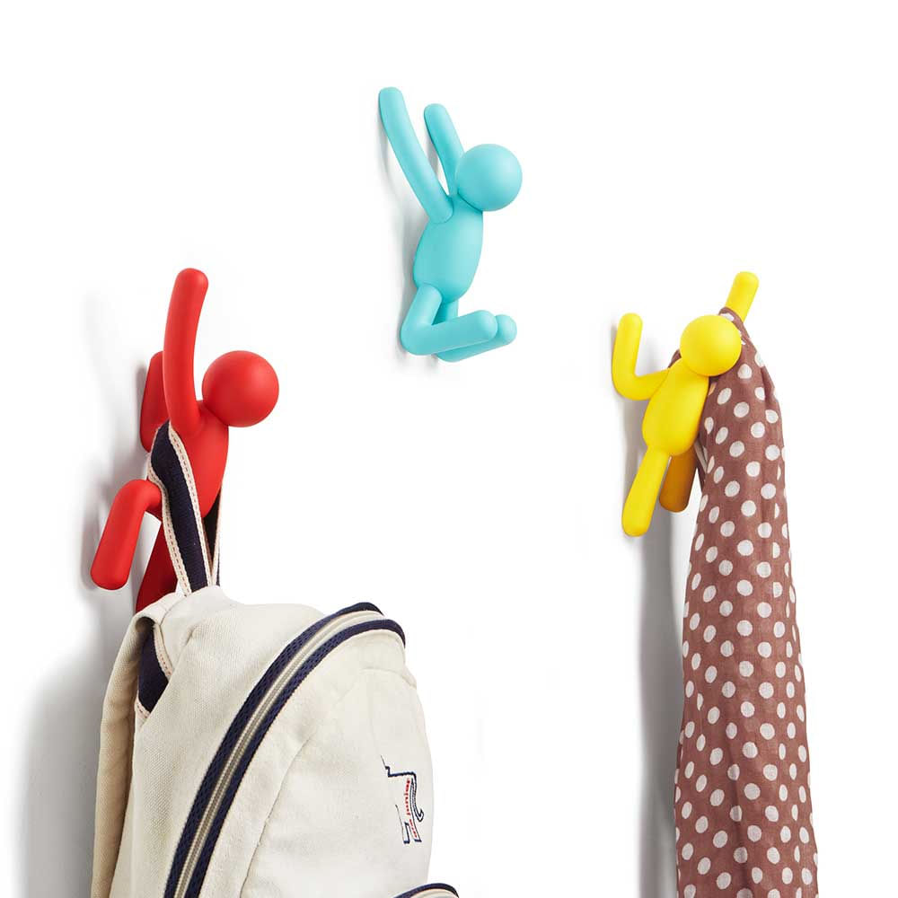 Cabideiro de Parede Buddy Plástico 3 Peças Multicolorido Umbra