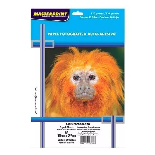 Papel Foto Glossy Auto Adesivo 130g/m² A4 - 20