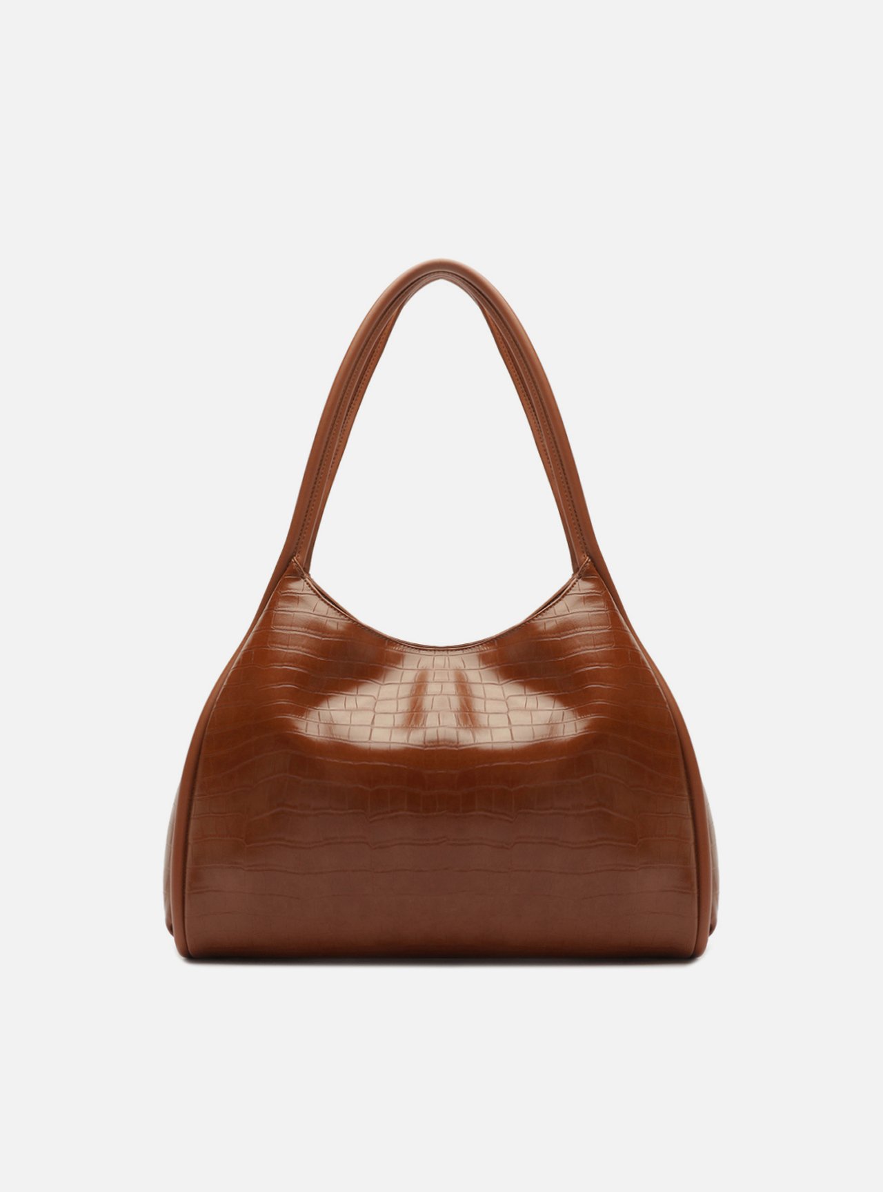 Foto 3 de Bolsa Hobo Marrom Média Croco