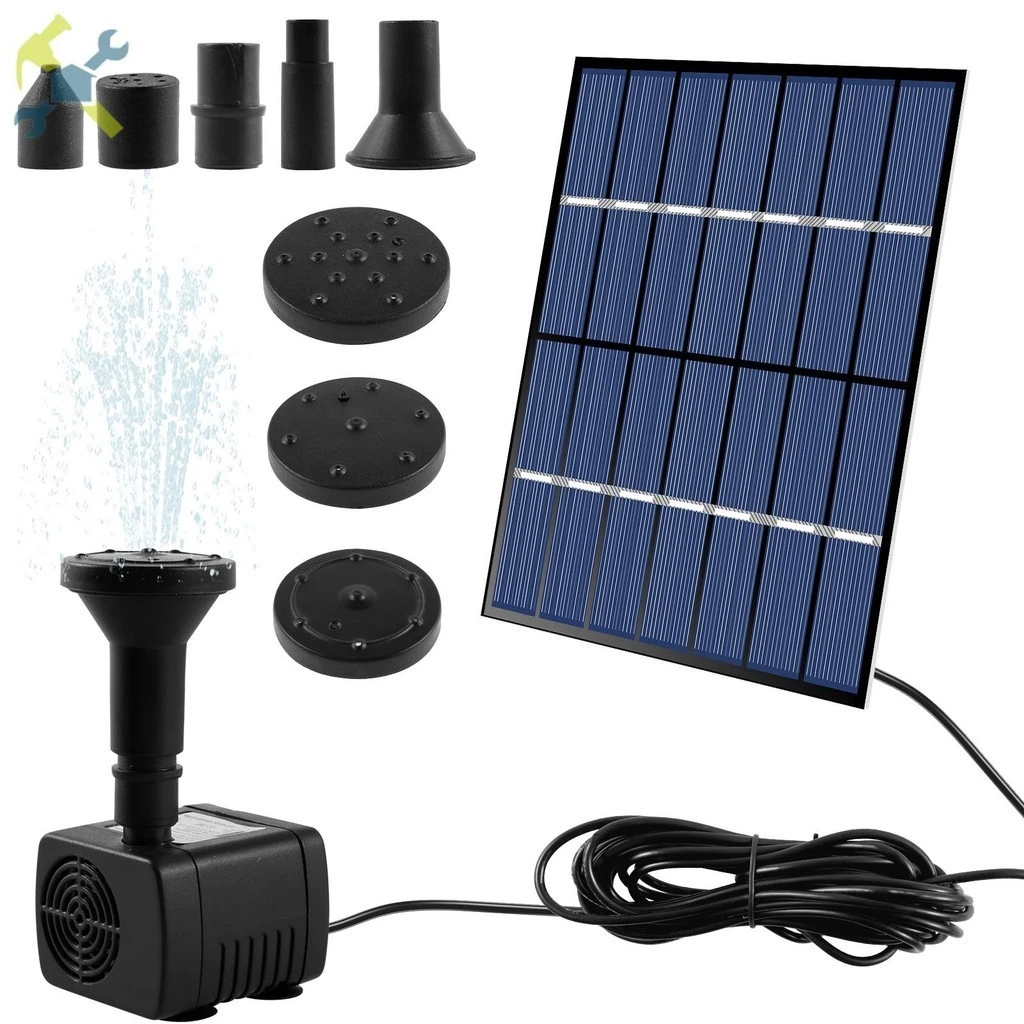 Fonte Solar Com 8 Bicos Kit De Bomba De Água Portátil Multiuso Para Lago Exterior Jardim Tanque De Peixe Banho De Pássaros SHOPTKC8222