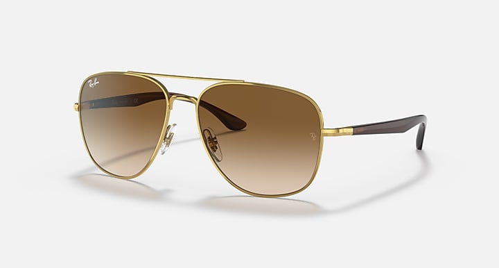 Ray-Ban Óculos De Sol Rb3683 - Quadro Ouro Lente Marrom 56-15