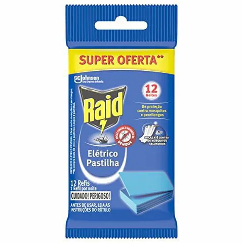 Refil Pastilha Raid Repelente Elétrico 12 unidades