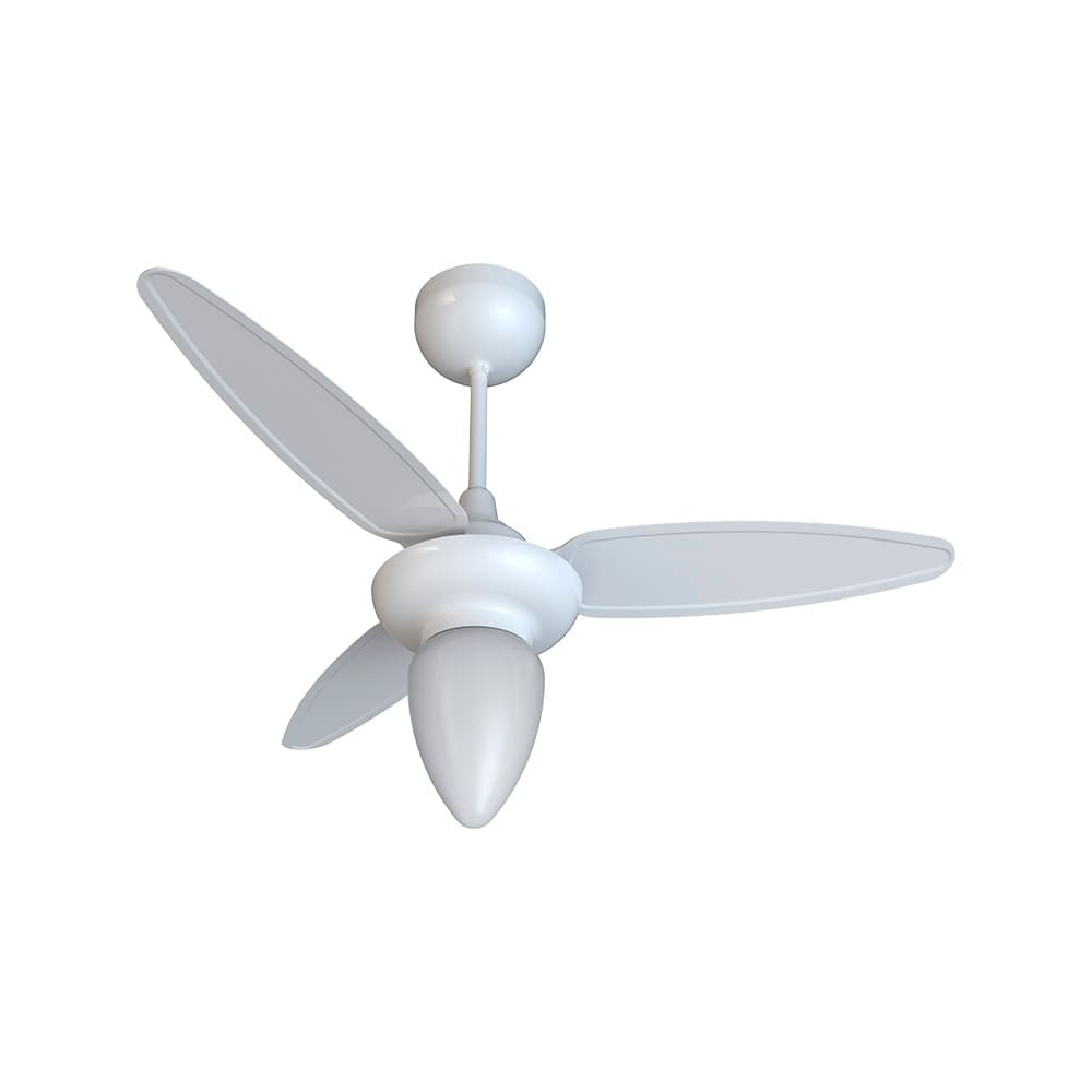 Ventilador de Teto Ventisol Wind Inverter para 1 lâmpada E27 até 20W com Controle Remoto - Branco