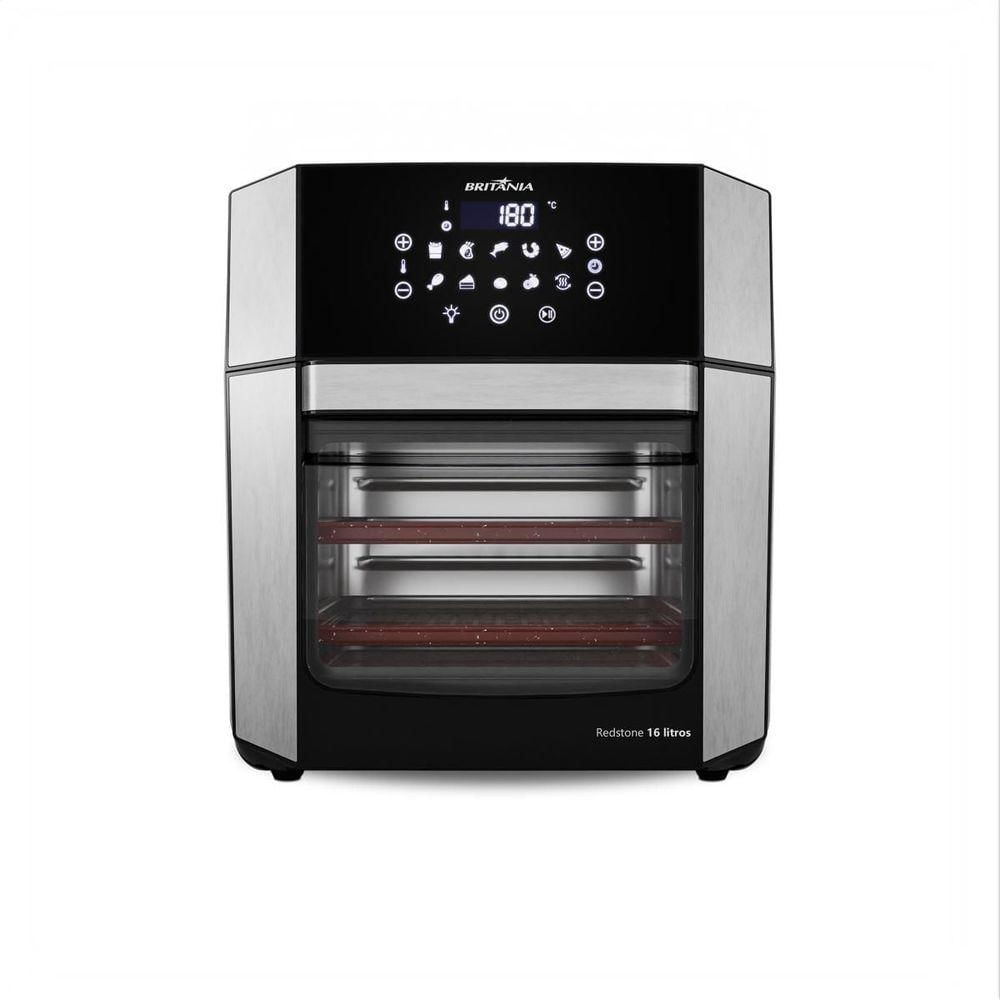 Air Fryer Oven Britânia BAF16A 16L com Painel Digital 10 Funções e Porta Removível Preto 220V