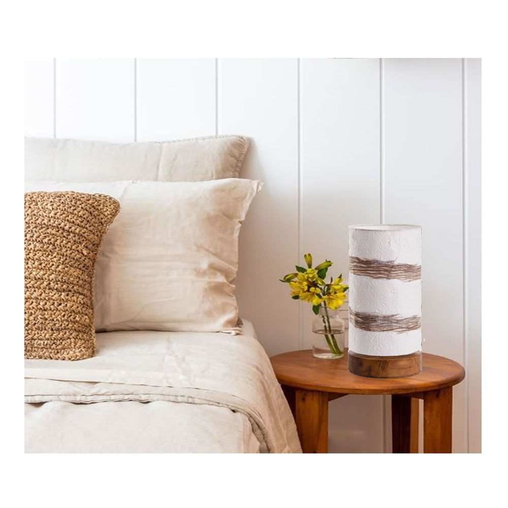 Luminária Base Madeira Natural Raiz Bivolt - Decor Illumina