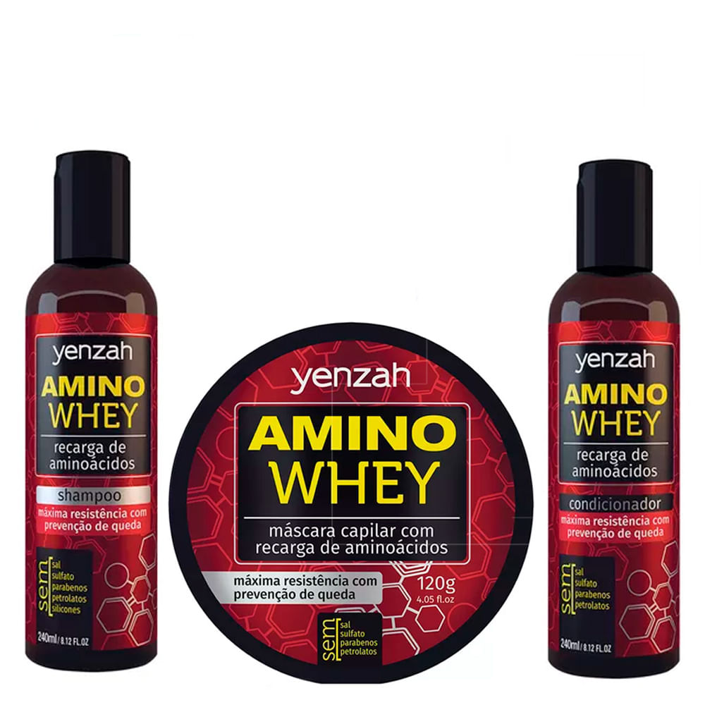 Yenzah Amino Whey Kit - Shampoo + Condicionador + Máscara — Kit