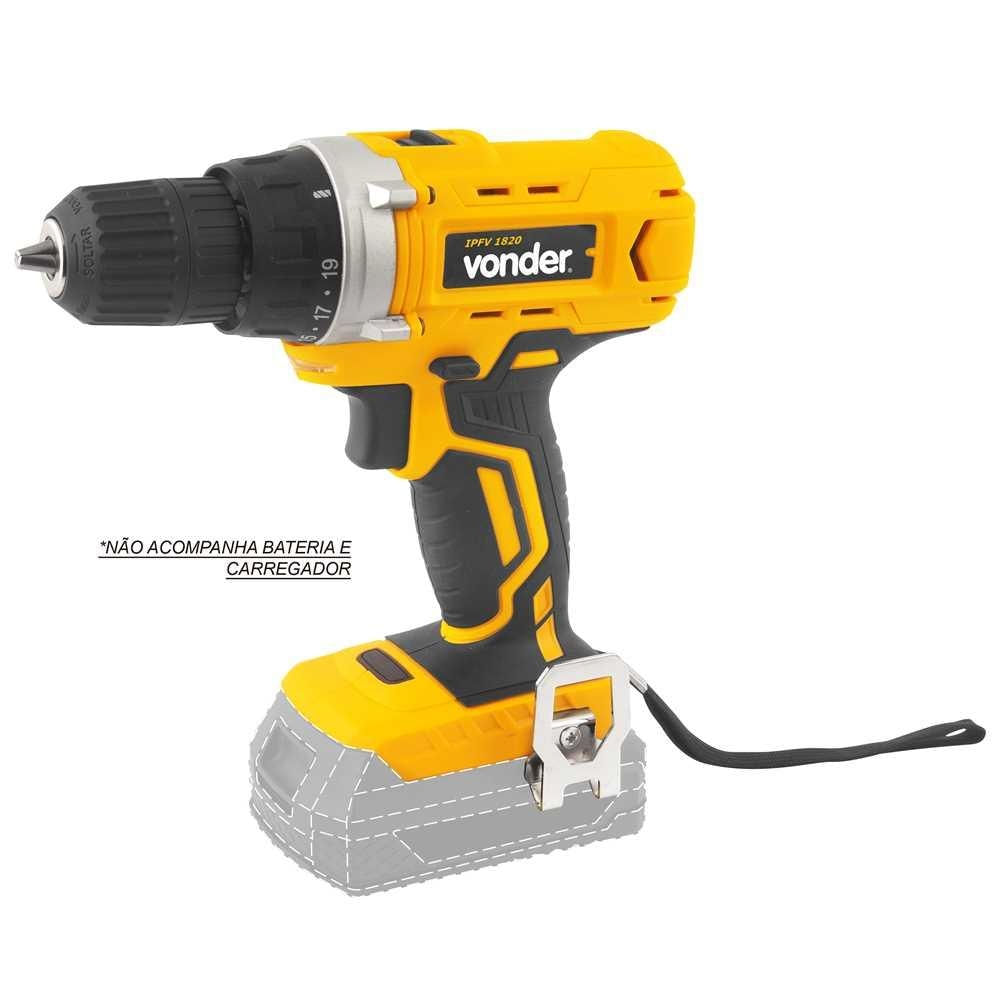 Parafusadeira furadeira a bateria 18 V sem bateria e sem carregador IPFV 1820 VONDER