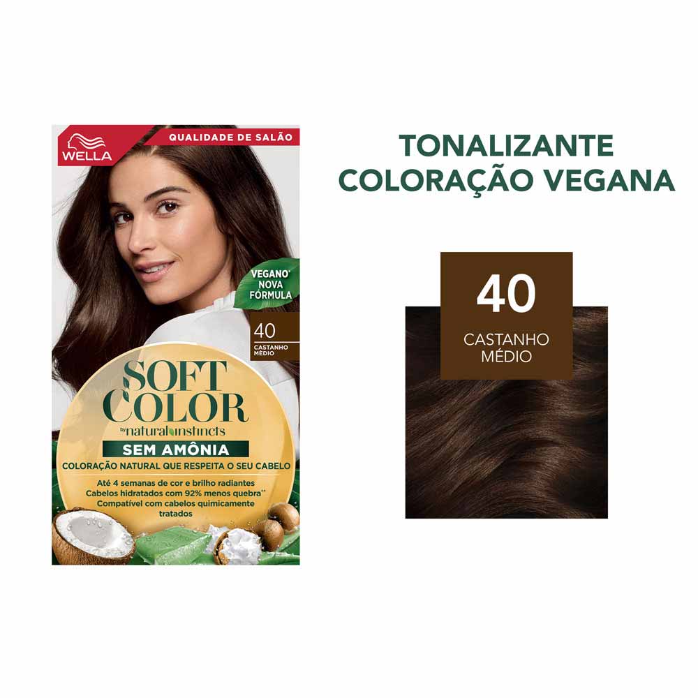 Foto 2 de Coloração Wella Soft Color - Tons Castanhos — Castanho Médio 40