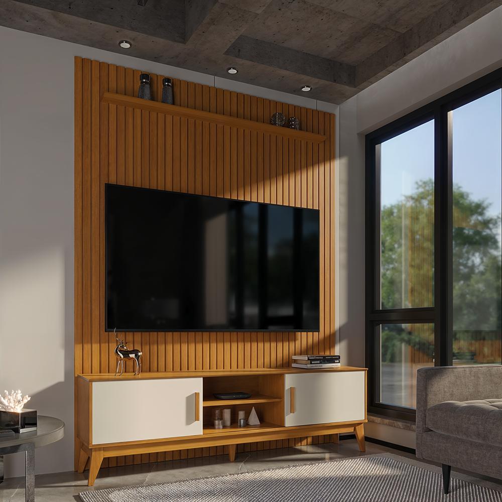 Painel Ripado Com Rack TV 75 Polegadas Domus 184cm