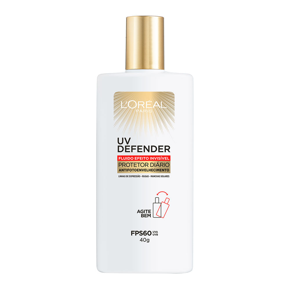 Protetor Solar Facial L´Oréal Paris UV Defender Fluido FPS60 — 40g