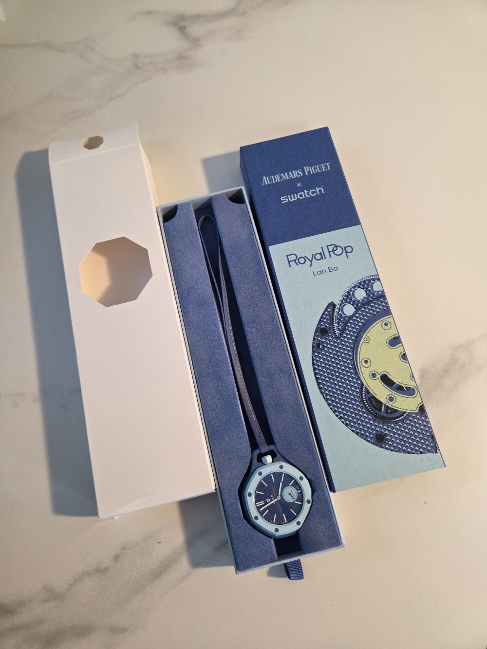 Audemars Piguet x Swatch Relógio Royal Pop LAN BA Blue 40 mm — Único, Novo