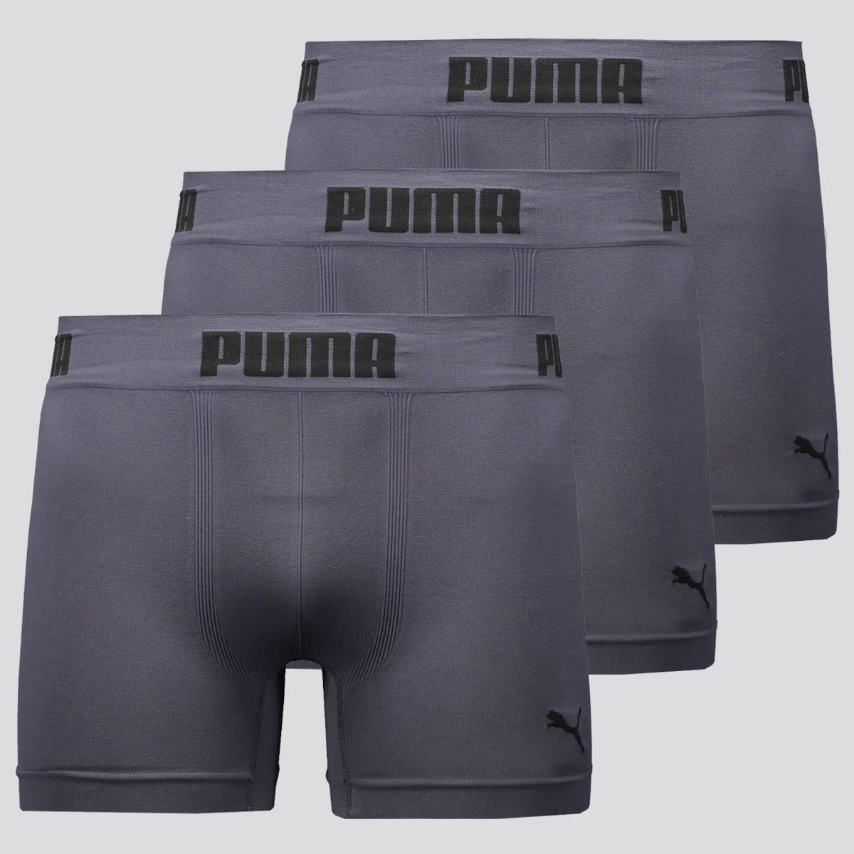 Kit 3 Cuecas Boxer Puma Anatomic Sem Costura Cinza