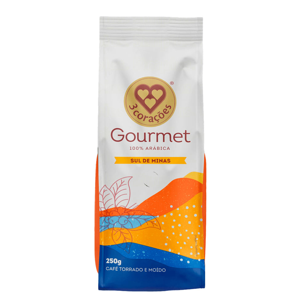 Café Torrado e Moído Sul de Minas Gourmet 3 Corações Pacote 250g