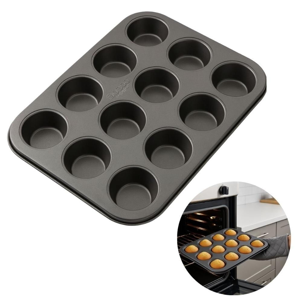 Forma Mini Cupcake Muffin Bolo 12 Cavidades Antiaderente Luxo