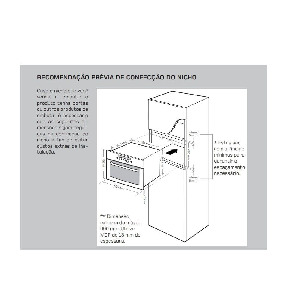 Foto 4 de Micro-ondas de Embutir Brastemp BMO40AR 40L Inox com Grill de Quartzo 220V