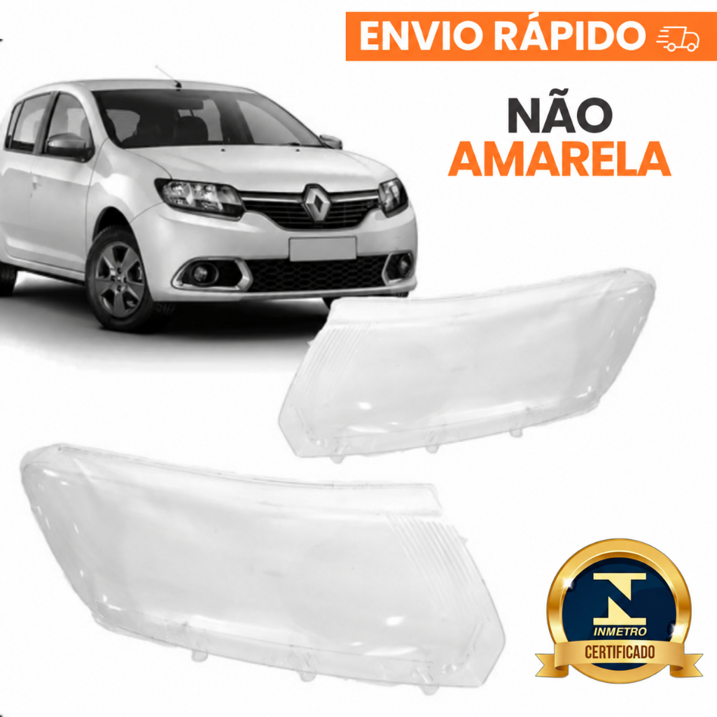 Lente Farol Renault Sandero 2014 2015 2016 2017 2018 2019