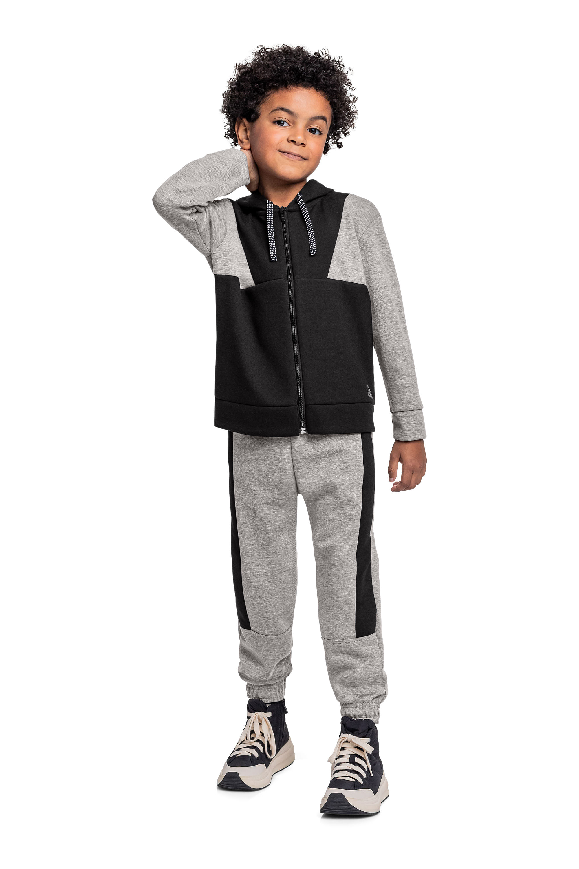 Conjunto com Jaqueta e Calça para Menino (Cinza) Quimby — 04