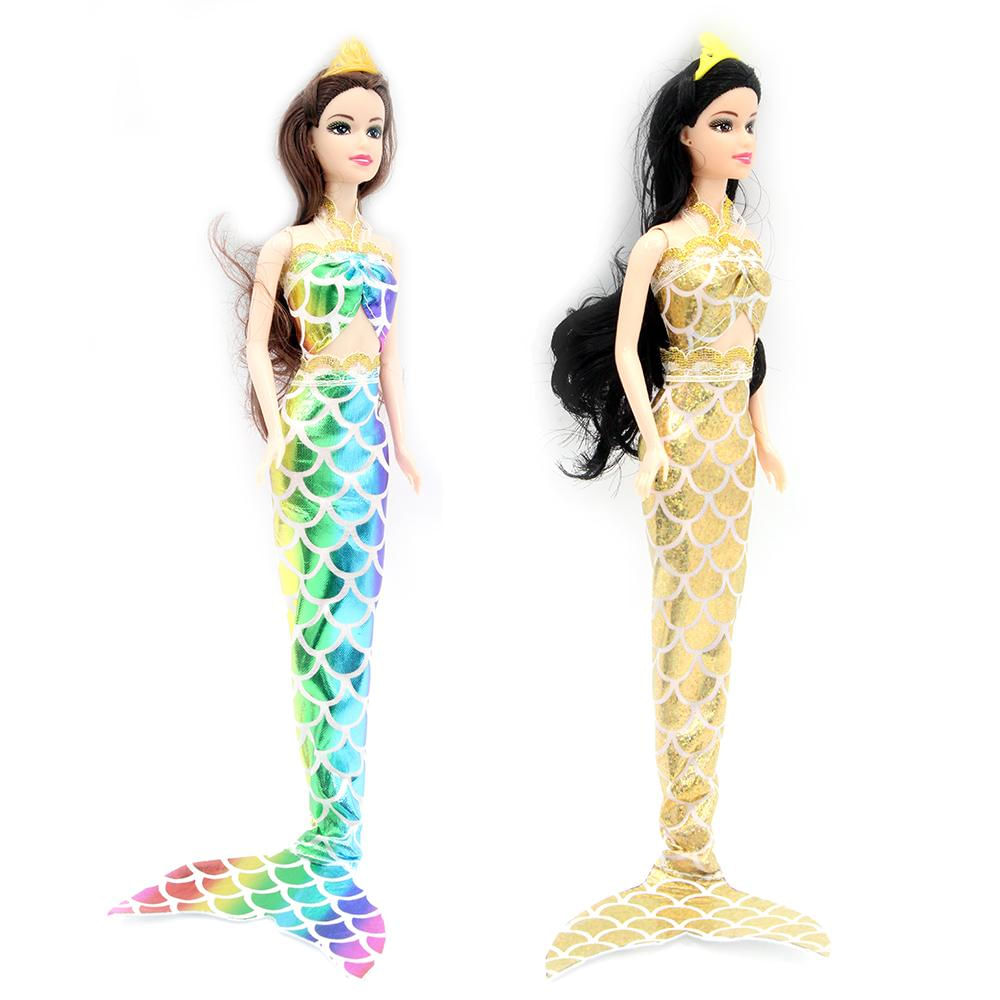 Foto 4 de Kit C/ 2 Bonecas Dream Doll Sereia - Colorida + Dourada