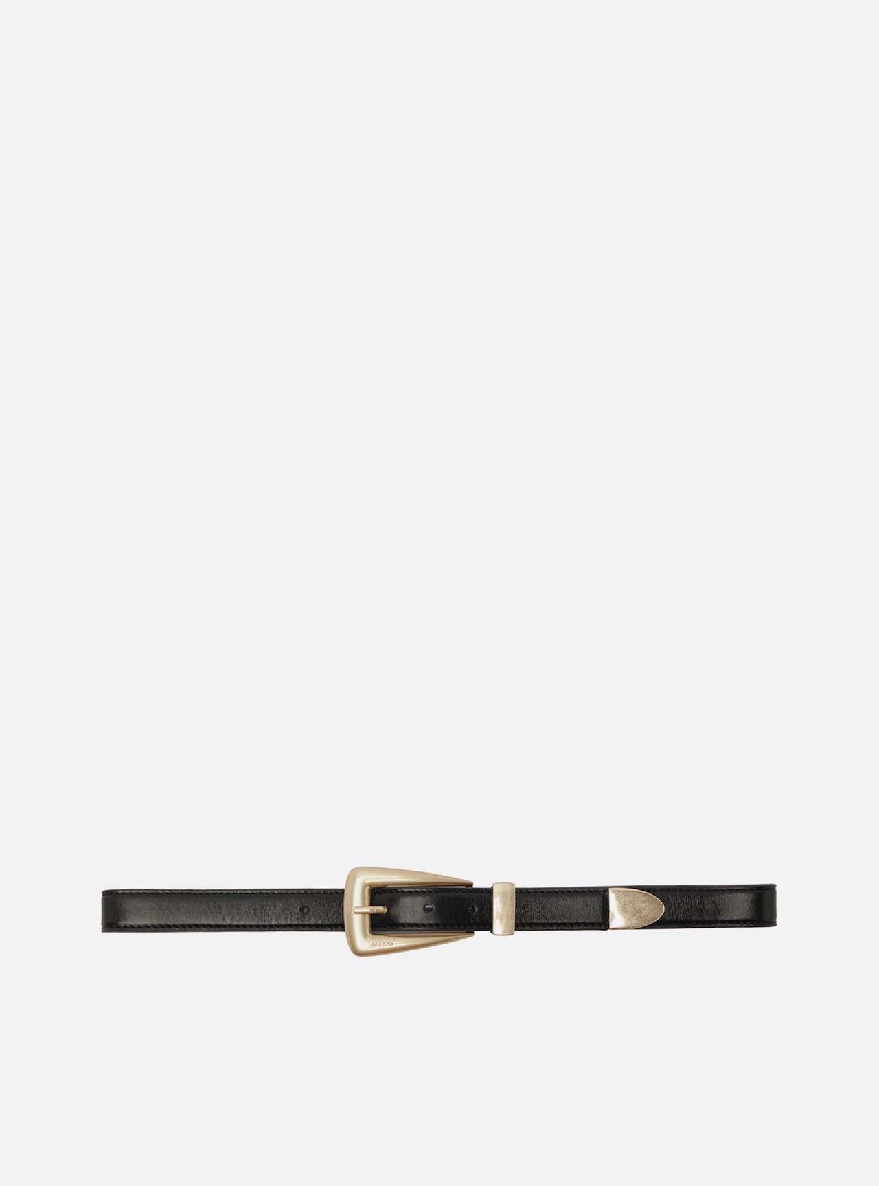 Cinto Preto Couro Fivela Dourada