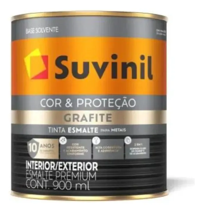ESMALTE PR COR E PROT FOSCO GRAFITE CLARO 0,9L SUVINIL