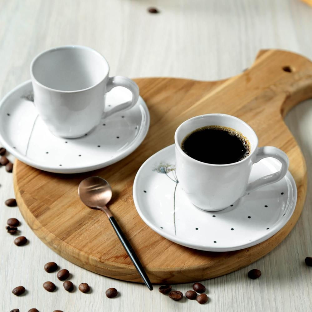 Foto 3 de Conjunto com 6 Xícaras De Café com 6 Pires Bio Floralis