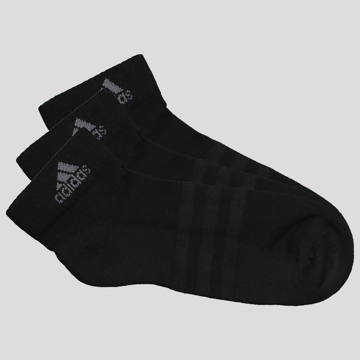 Kit Meia Adidas Sportswear Ankle 3 Pares Preta