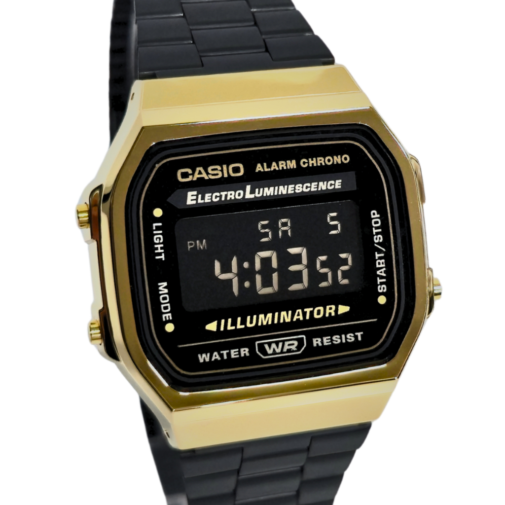 Relógio Casio Digital Vintage Unissex Preto A168WEGB-1BDF