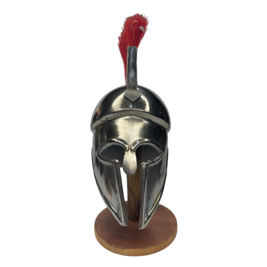 Capacete Romano em Metal com Base para Decoração 15cm (item de Colecionador)