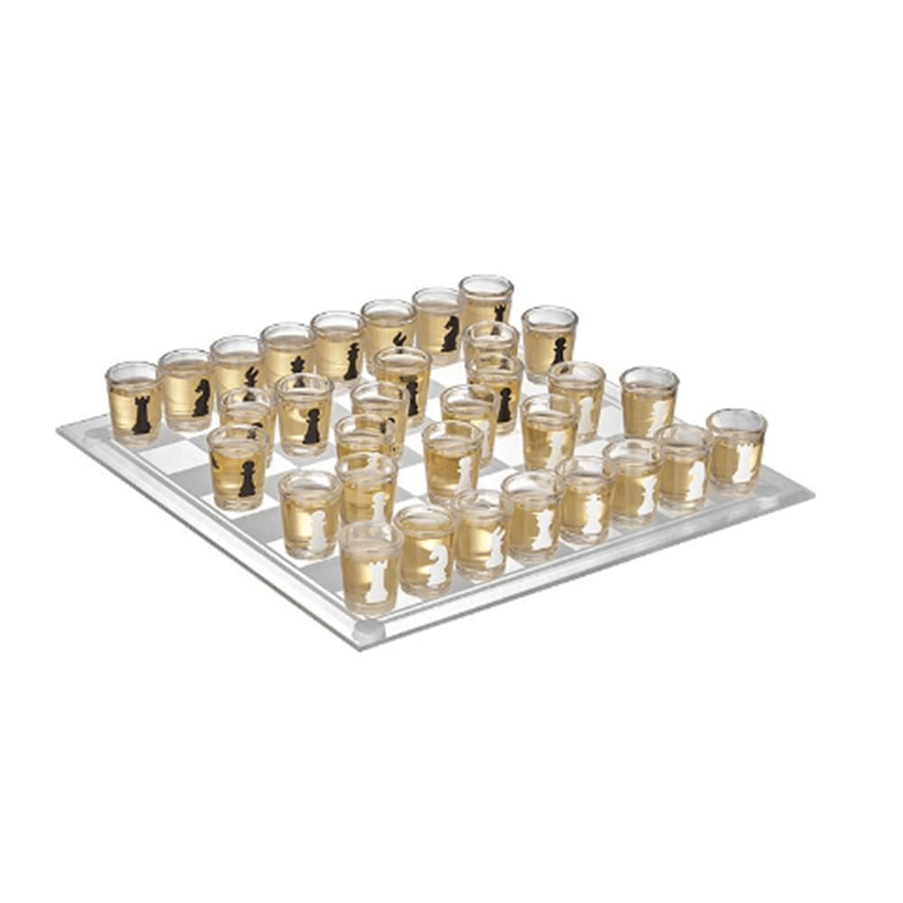 Jogo De Xadrez Shot Drink 25Cm - Western Decorado