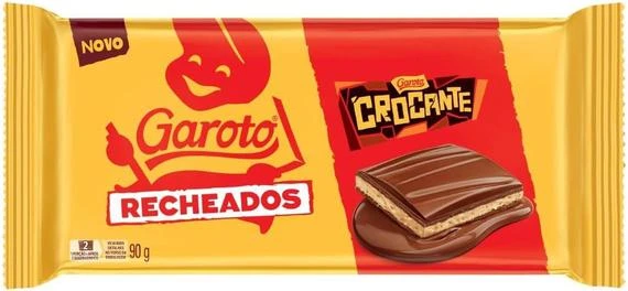 Chocolate Recheio Crocante Garoto Recheados Pacote 90g