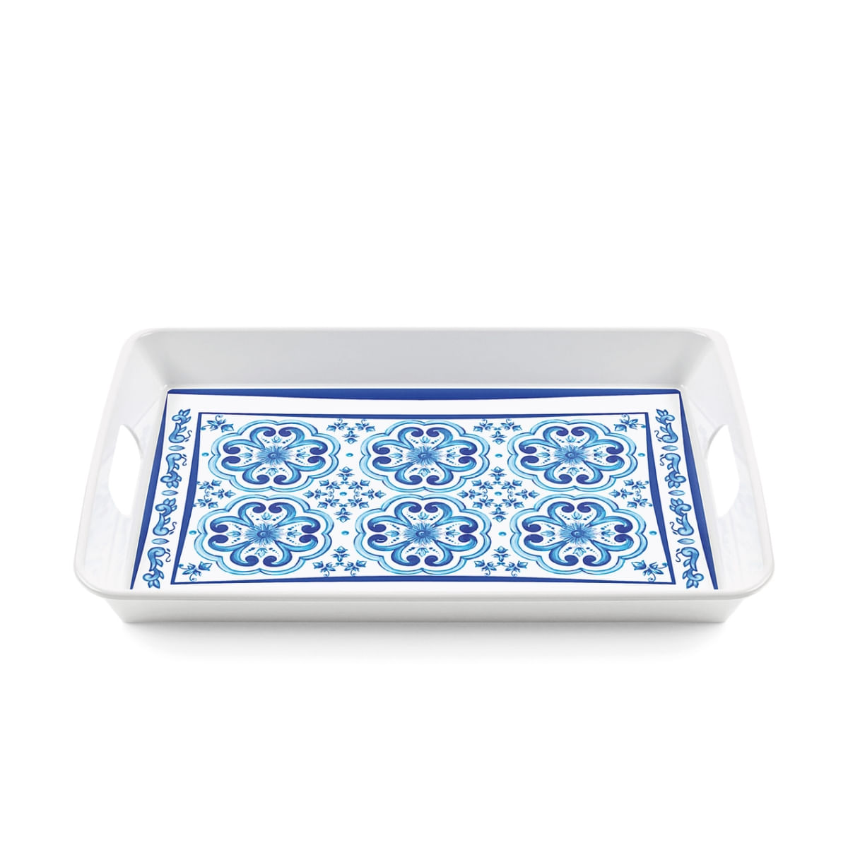 BANDEJA DE SERVIR GUZZINI COM ALÇA EM MELAMINA AZUL 28195652