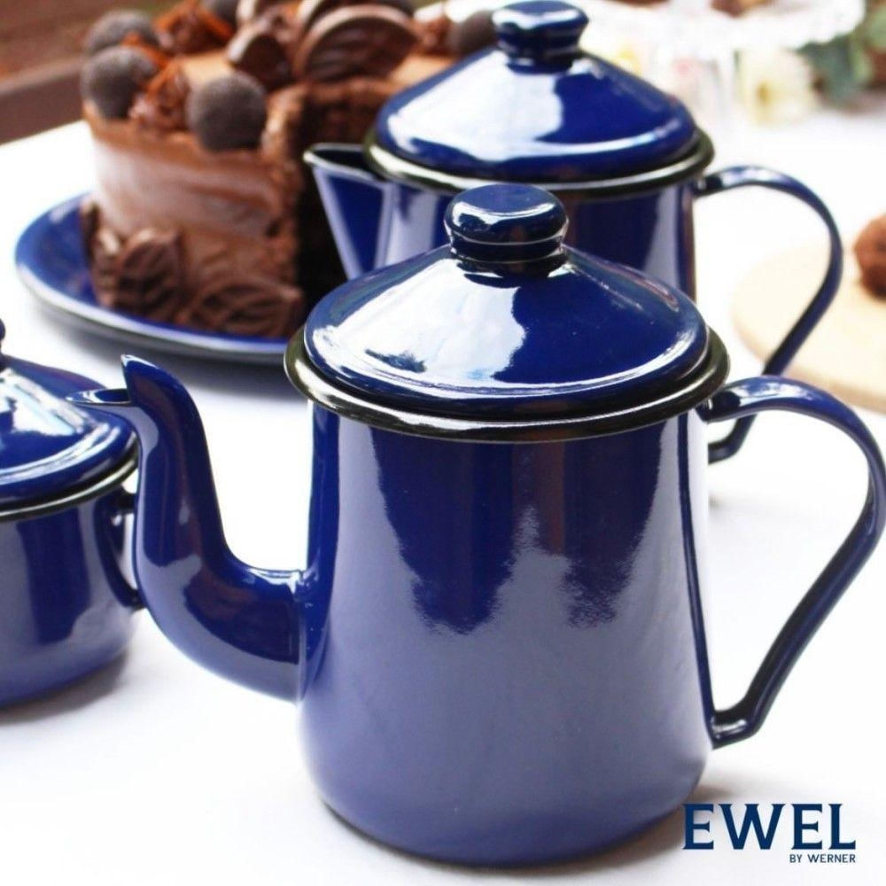 Foto 3 de Bule Para Café Tradicional Esmaltado Azul 1,5 L Ewel