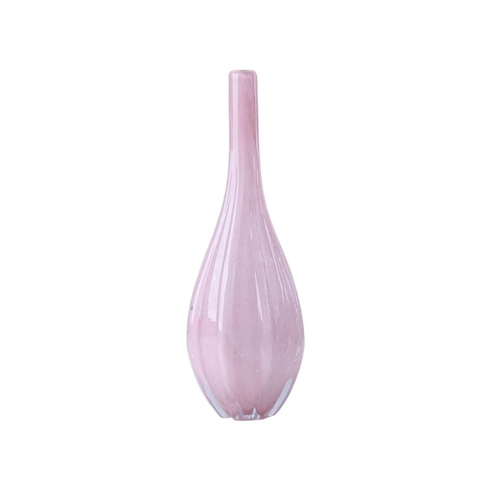 Vaso murano em vidro L'Hermitage Gota 16x16x46cm champanhe