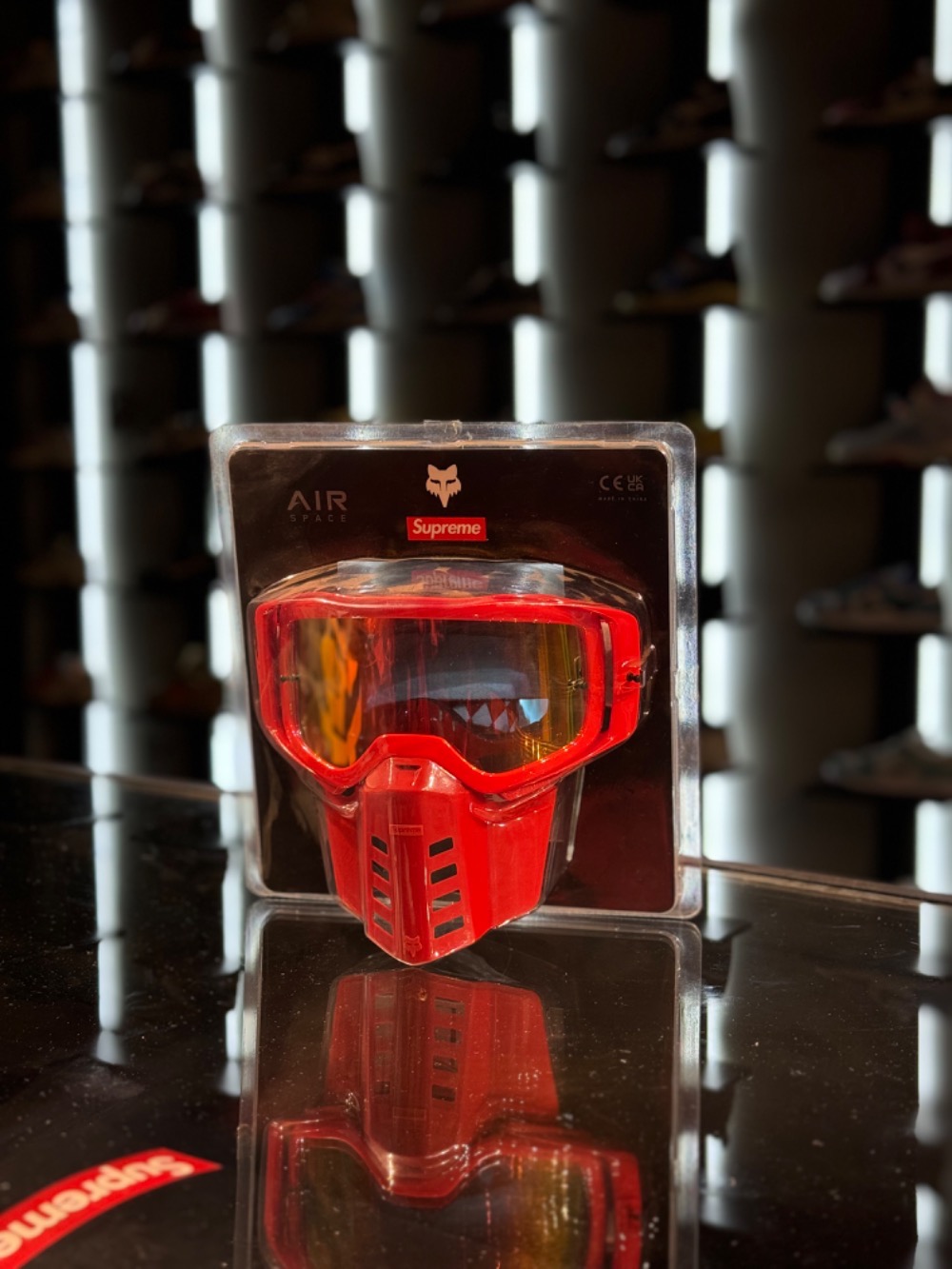 Fox Racing x Supreme Óculos Goggles Red FW23 — Único, Novo
