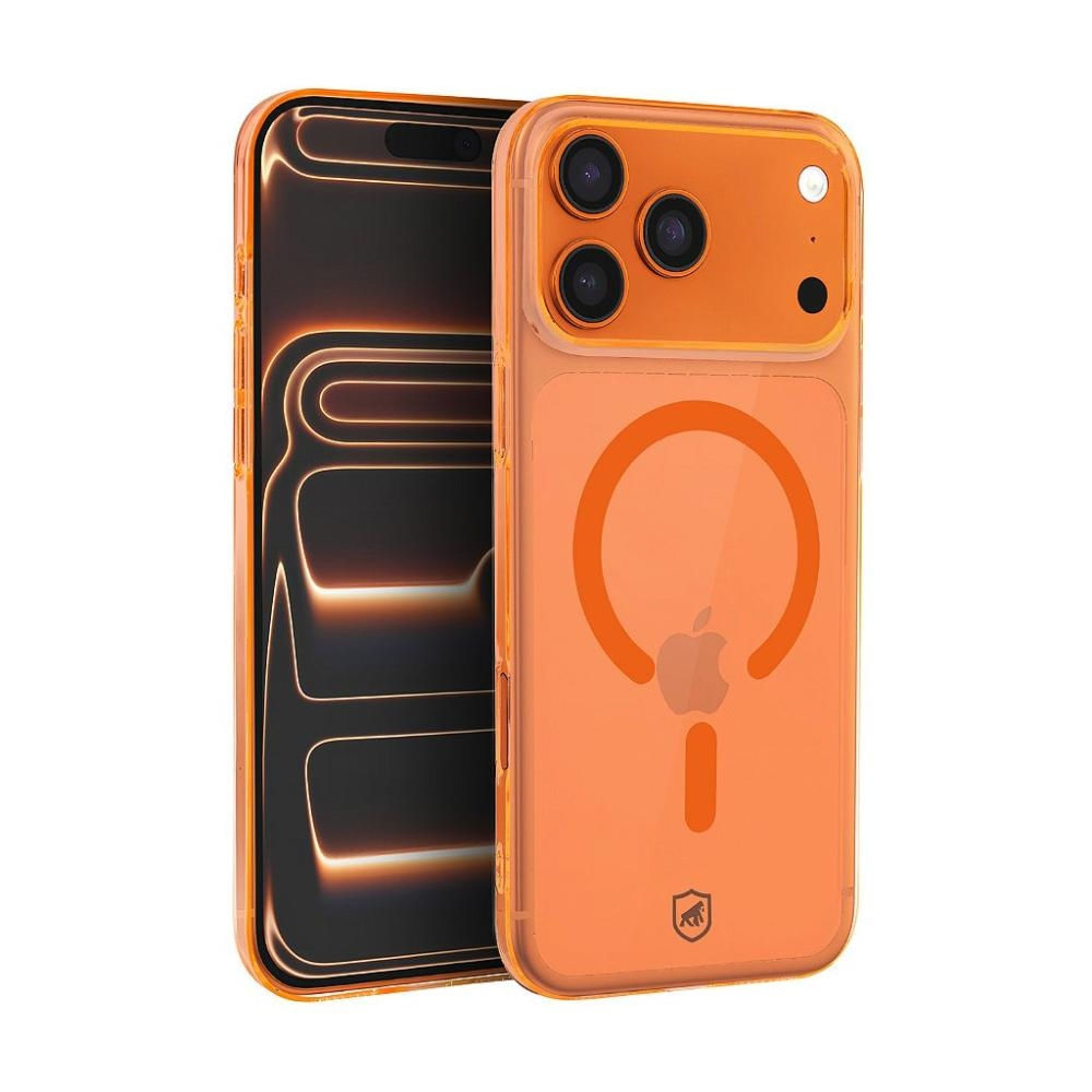 Capa case capinha para iPhone 18 Pro - Crystal Slim Magsafe - NÃO AMARELA - Laranja - Gshield