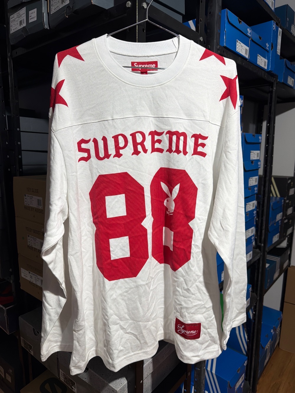 Playboy x Supreme Camiseta Manga Longa L/S Football White SS26-W3 — G, Novo