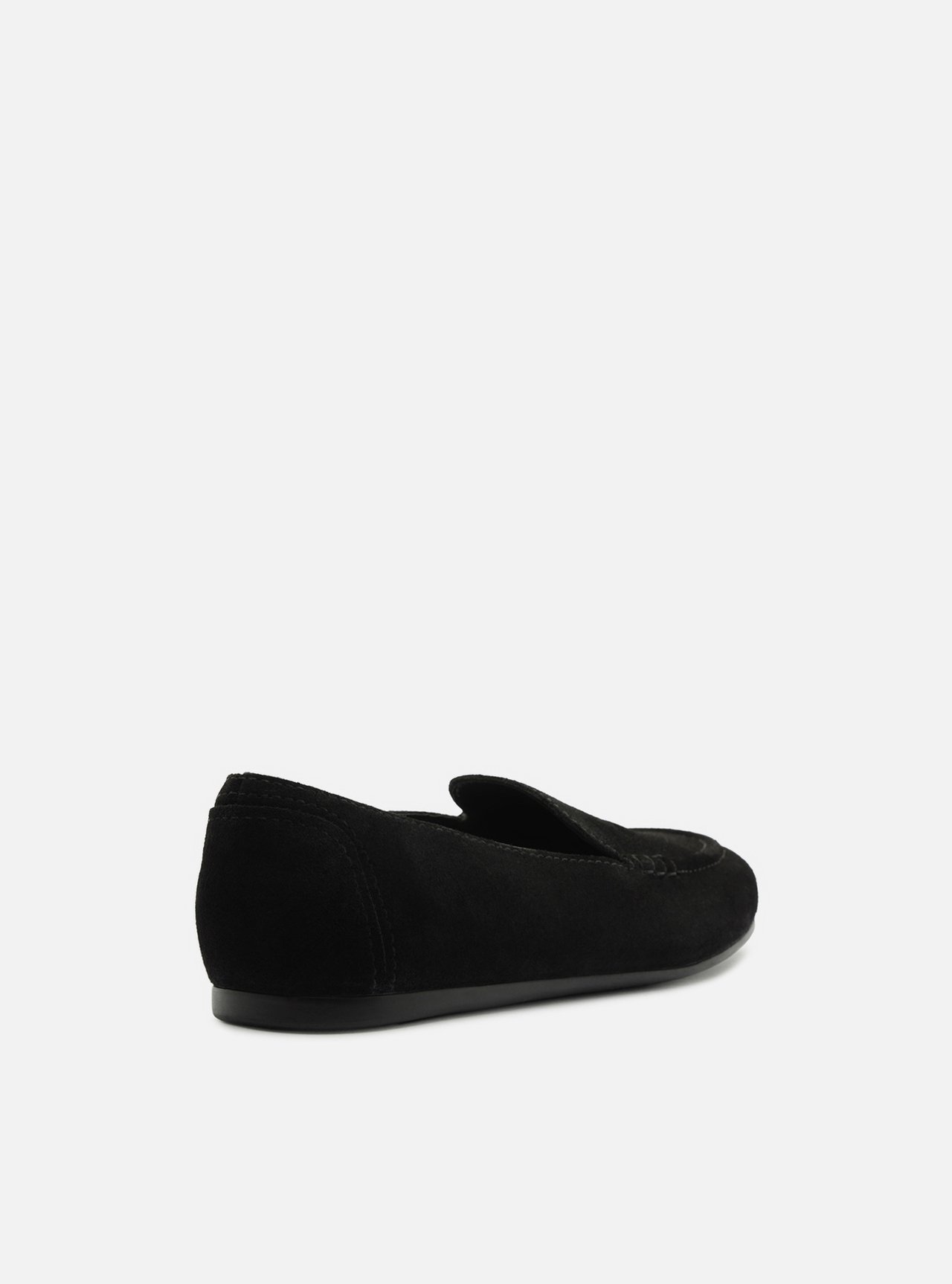 Foto 3 de Mocassim Preto Acamurçado Bico Redondo