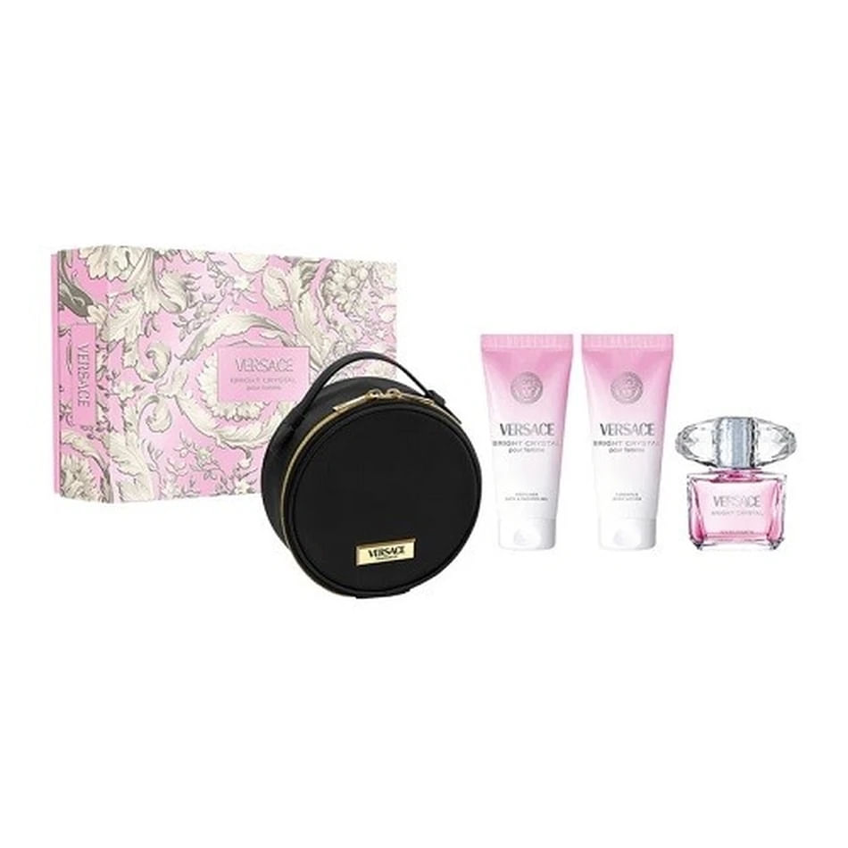 Kit Feminino Versace Bright Crystal Eau de Toilette 90ml + Loção Corporal 100 — Kit Feminino Versace Bright Crystal Eau de Toilette 90ml + Loção Corporal 100ml + Gel de Banho 100ml