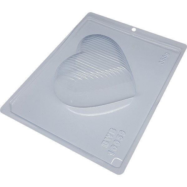 Foto 2 de 1~4 Forma bwb com silicone (3 partes) cod 10059 - Coração Listrado 350g (CHOCO)