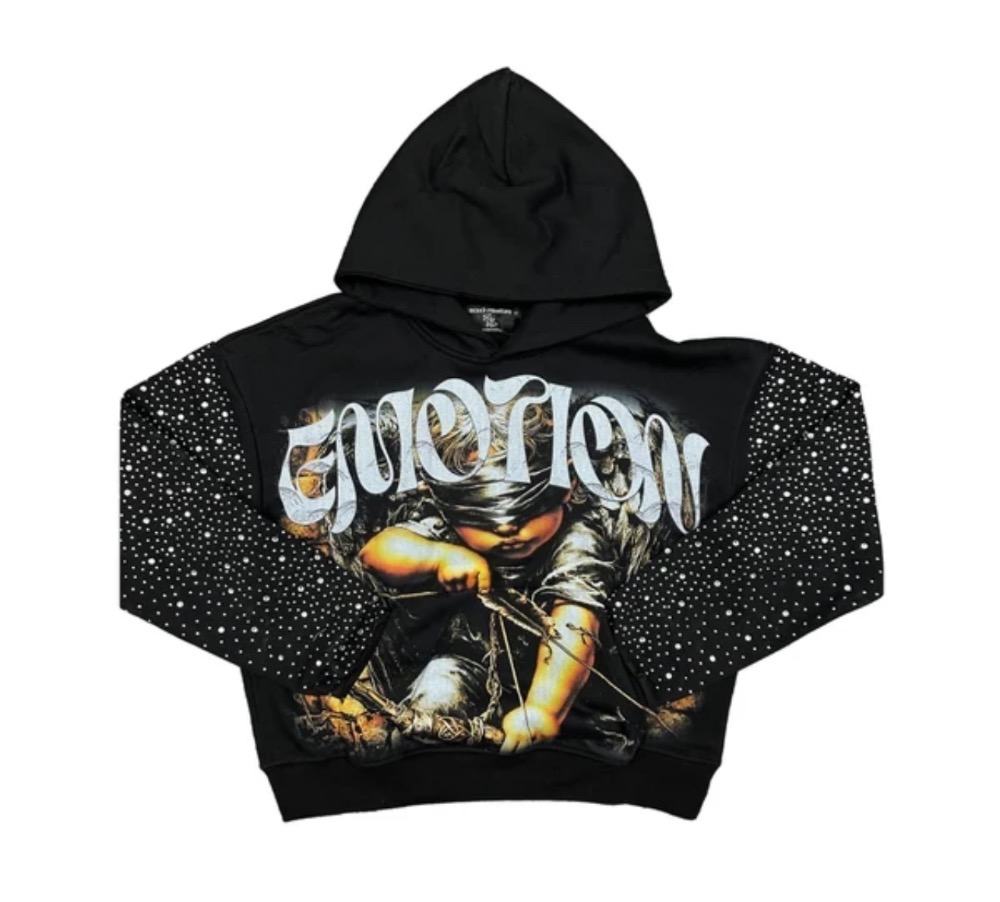 Moletom Mixed Emotions Archer Rhinestone Black — G, Novo