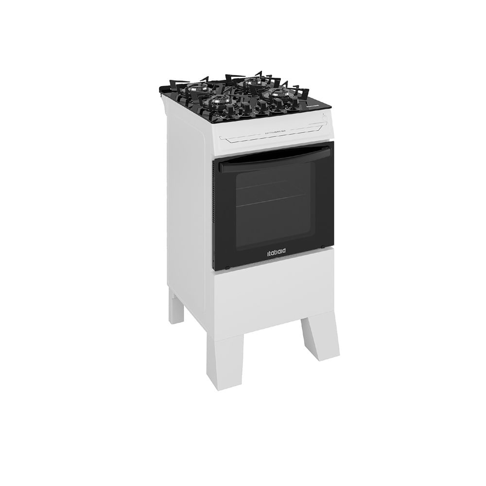 Fogão de Piso Itatiaia 4 Bocas Electra Glass Plus Branco - Bivolt
