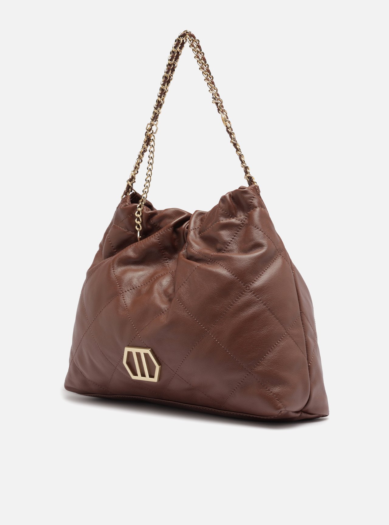 Foto 2 de Bolsa Hobo Marrom Couro Grande Esther