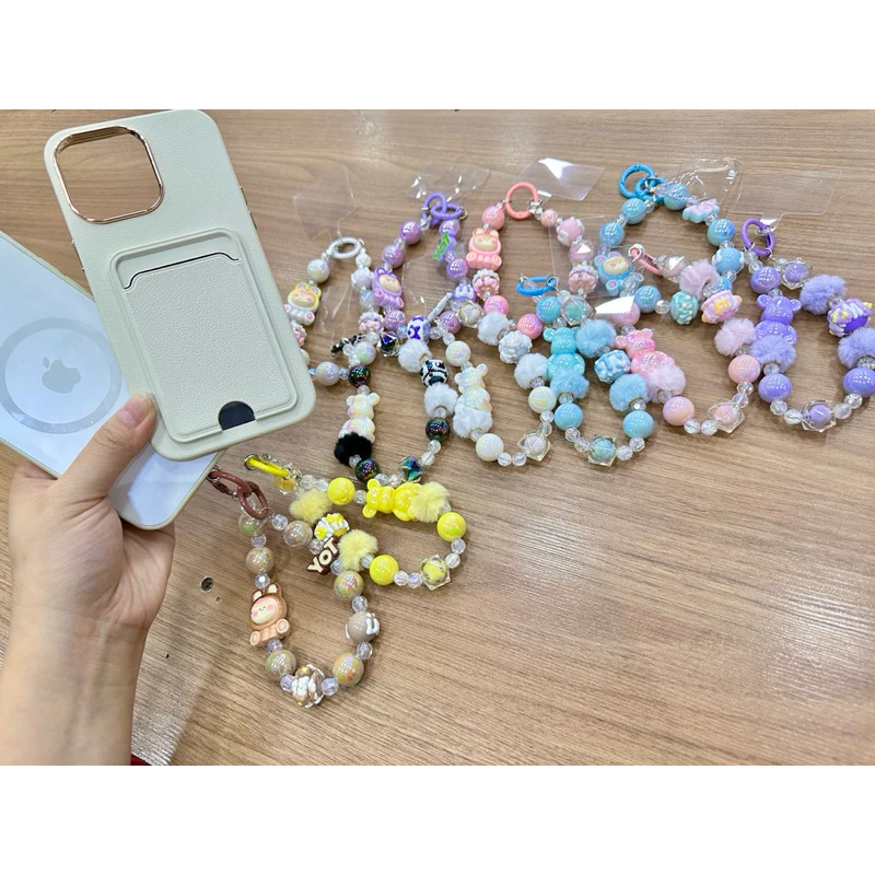Cordão De Pulso Chaveiro Capa De Celular Brilhante De Desenho Animado, Bolsa Fofa, Enfeites, Chaveiro De Carro, Presente